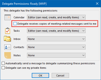 Delegate Permissions - Disable the option: Delegate receives copies of meeting-related messages sent to me