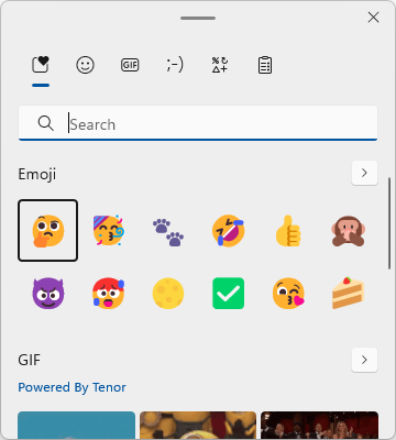 Emoji Panel on Windows 11.