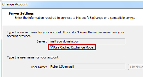 Enabling Cached Exchange Mode