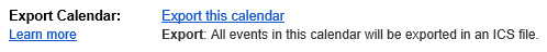 Exporting your Gmail Calendar to an ICS-file.