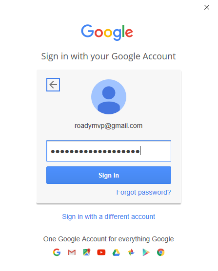 Gmail Authentication verification step 1: Enter your password.