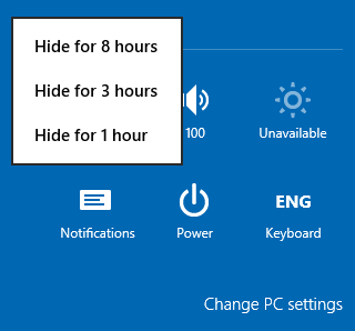 Hide Notifications in Windows 8.