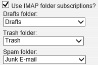 Set your IMAP Drafts, Trash and Spam folder in Horde.