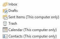 outlook 2016 imap folders