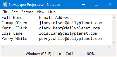 Example of modified txt-file of a saved Contact Group.