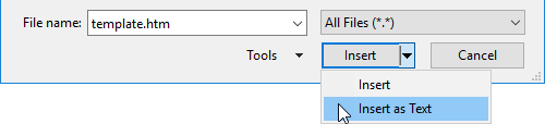 outlook insert html as text