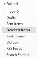 Mail List Navigation - No deleted Calendar and Contacts folders are being shown