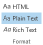 Message format - Plain Text