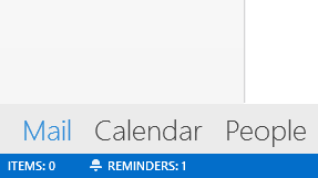 The Navigation Strip in Outlook 2013 (click on the image to see the full width screenshot)
