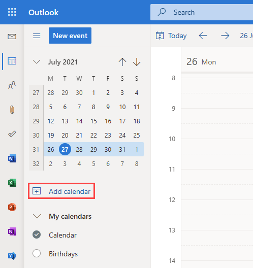 Import a Holiday Calendar to Outlook.com or Outlook on the Web (OWA).