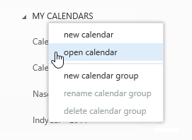 Open Calendar in OWA 2013