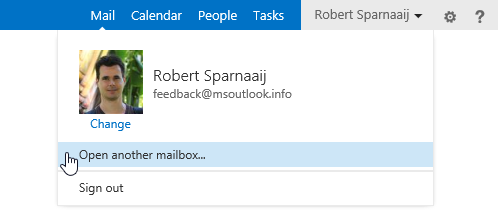 Open another mailbox... command in OWA 2013.