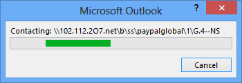 Outlook - Contacting Server for Information - PayPal