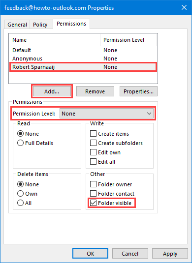 não é possível exibir o diretório da caixa de entrada no Outlook 2010