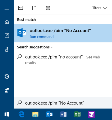 Creating a Mail Profile without an email account.