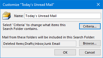 Today's Unread Mail folder