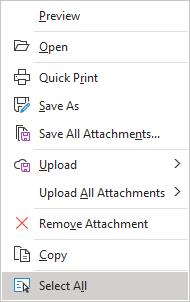 Select All Attachments right click option.