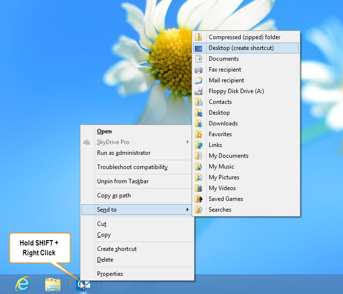 Creating An Outlook Desktop Shortcut In Windows 8 Or Windows 10