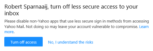 Yahoo Mail - Turn off less secure access to your inbox