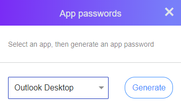 Generate an App Password for Outlook Desktop to connect your Yahoo account.