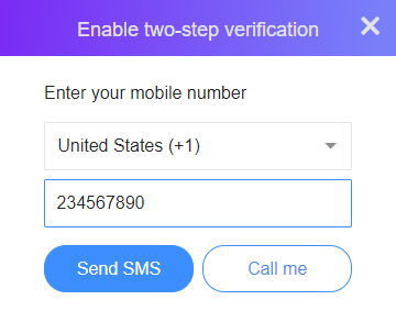 Enter your mobile number - Enable two-step-verification for your Yahoo account.